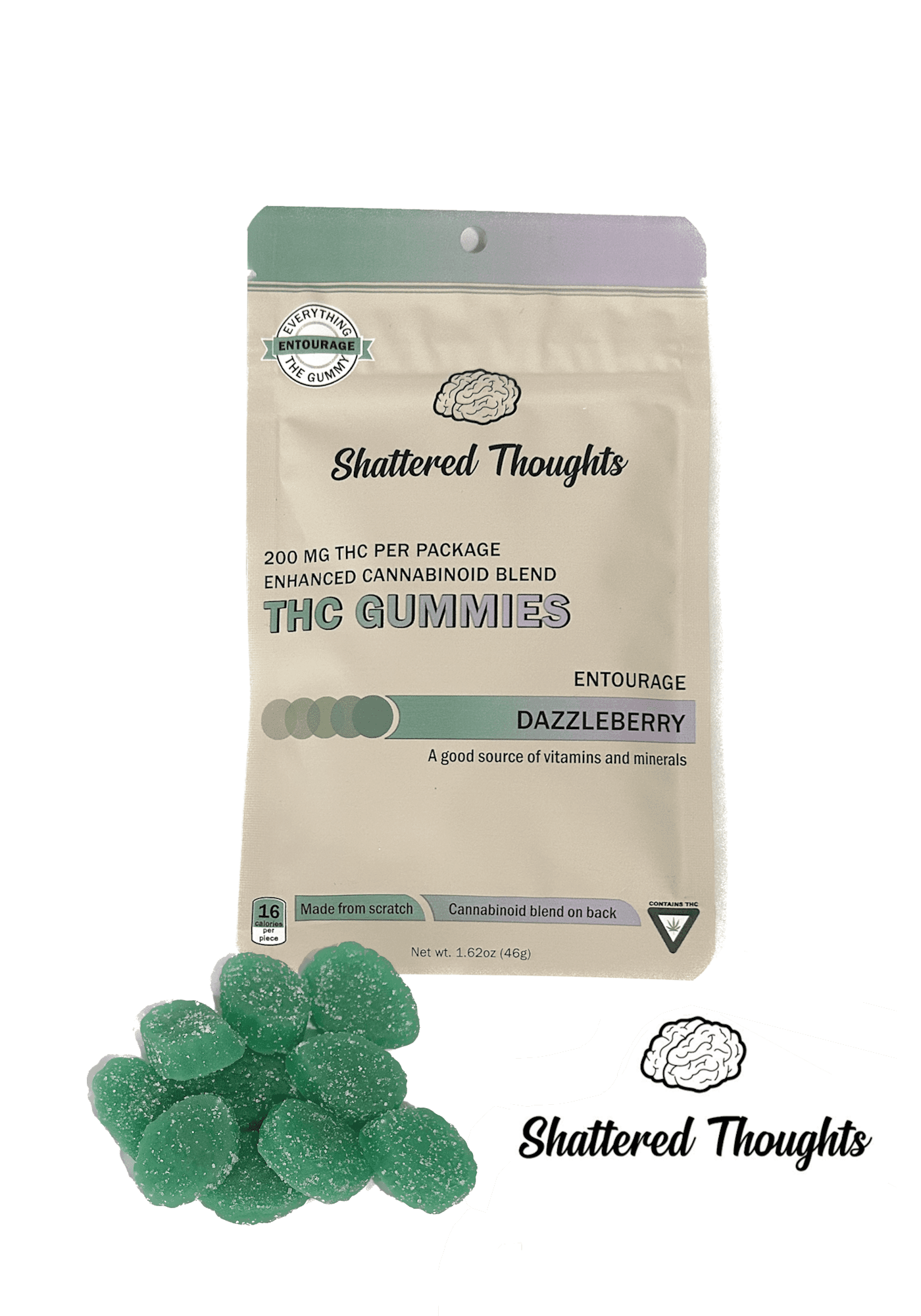 Dazzleberry - Entourage | 20MG Thc : 4MG CBD,CBG,CBN,CBC / Piece | 200MG Thc Total