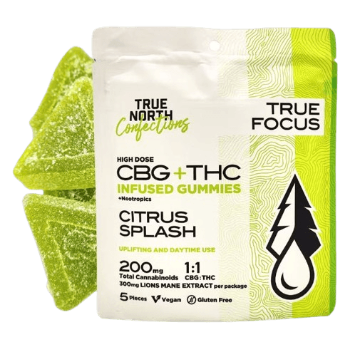 Citrus Splash | 1:1 Thc:cbg Gummies + 30MG Lions Mane Extract / Piece | 100 Mg Thc Total