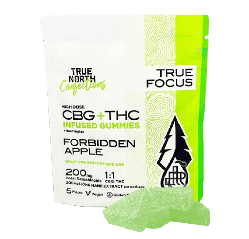 Forbidden Apple | 1:1 Thc:cbg Gummies + 30MG Lion's Mane Extract Per Piece | 100MG Thc Total