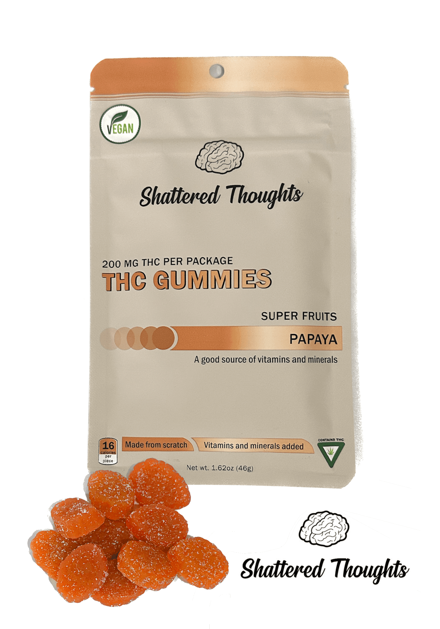 Vegan Friendly Papaya | 20MG/PIECE | 200MG Thc Total