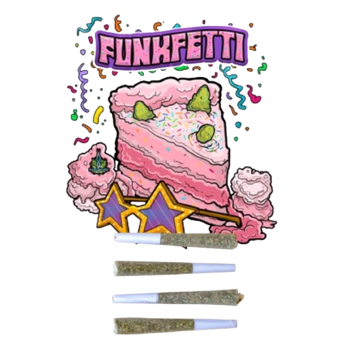  Funkfetti - 23.94% - 4 - 1g Pre-Rolls - Exotic Genetix - Hybrid