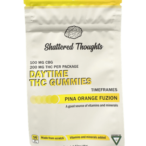 Daytime Pina  - 10 Pieces - 20mg THC : 10mg CBG - Gummies - Shattered Thoughts - Sativa