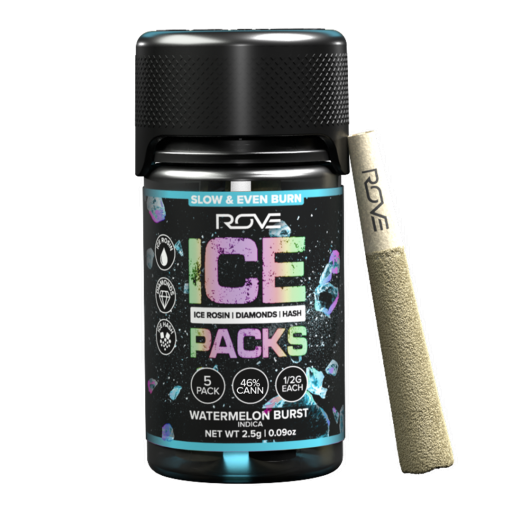 Watermelon Burst - 5pk - 49.1% - 5 - 0.5g Triple Infused Pre Rolls - ROVE - Indica