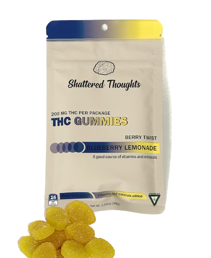 Blueberry Lemonade - 10 Pieces - 20mg THC - Gummies - SHATTERED THOUGHTS - Hybrid