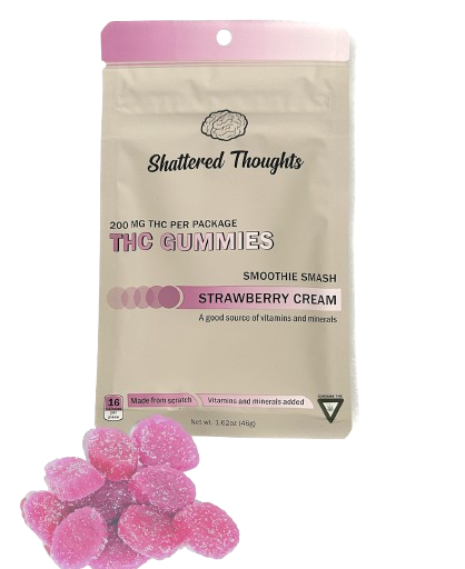 Strawberry Cream - 10 Pieces - 20mg THC - Gummies - SHATTERED THOUGHTS - Hybrid