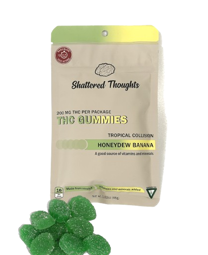 Honeydew Banana - 10 Pieces - 20mg THC - Gummies - Shattered Thoughts - Hybrid