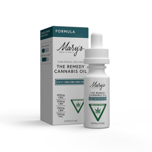 The Remedy Formula - 200mg CBG : 200mg CBD : 100mg CBN : 100mg THC per Bottle - Mary's Medicinals™ - 0.45 Fl Oz - Edible Oil with Metered Dropper for Precise Dosing