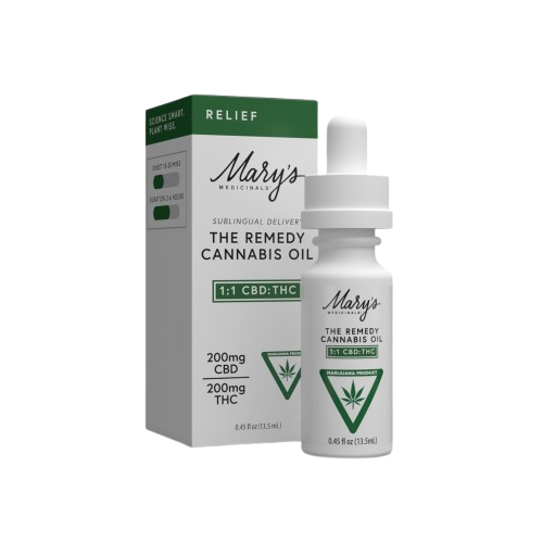 The Remedy Relief - 200mg THC :200mg CBD per Bottle - Mary's Medicinals™ - 0.45 Fl Oz - Edible Oil with Metered Dropper for Precise Dosing