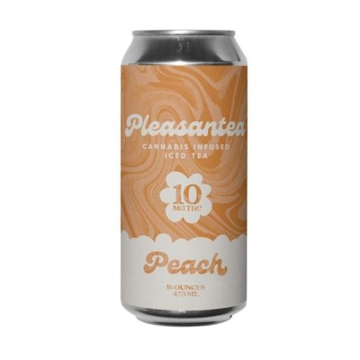 Peach Tea - Single Can - 10mg THC - 16oz Sweet Tea - Pleasantea - Hybrid