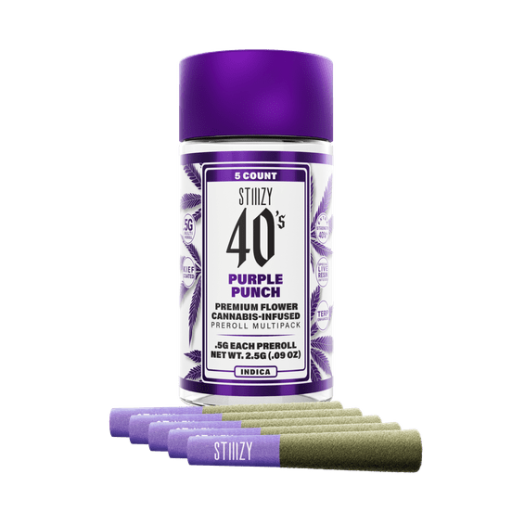 Purple Punch - 41.8881% - 5 - 0.5g Pre-Rolls - STIIIZY - Indica